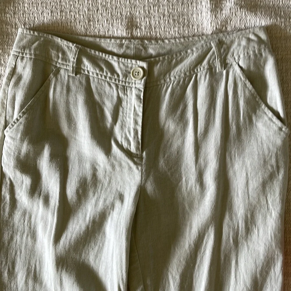 BCBG MaxAzria linen beige summer lightweight pants, size 4 - Picture 8 of 12